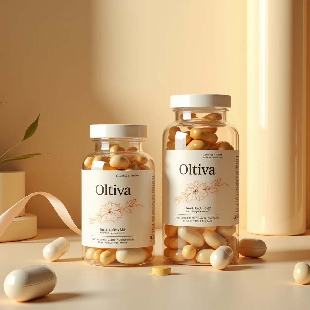 Oltiva capsule bottle with ingredients visible